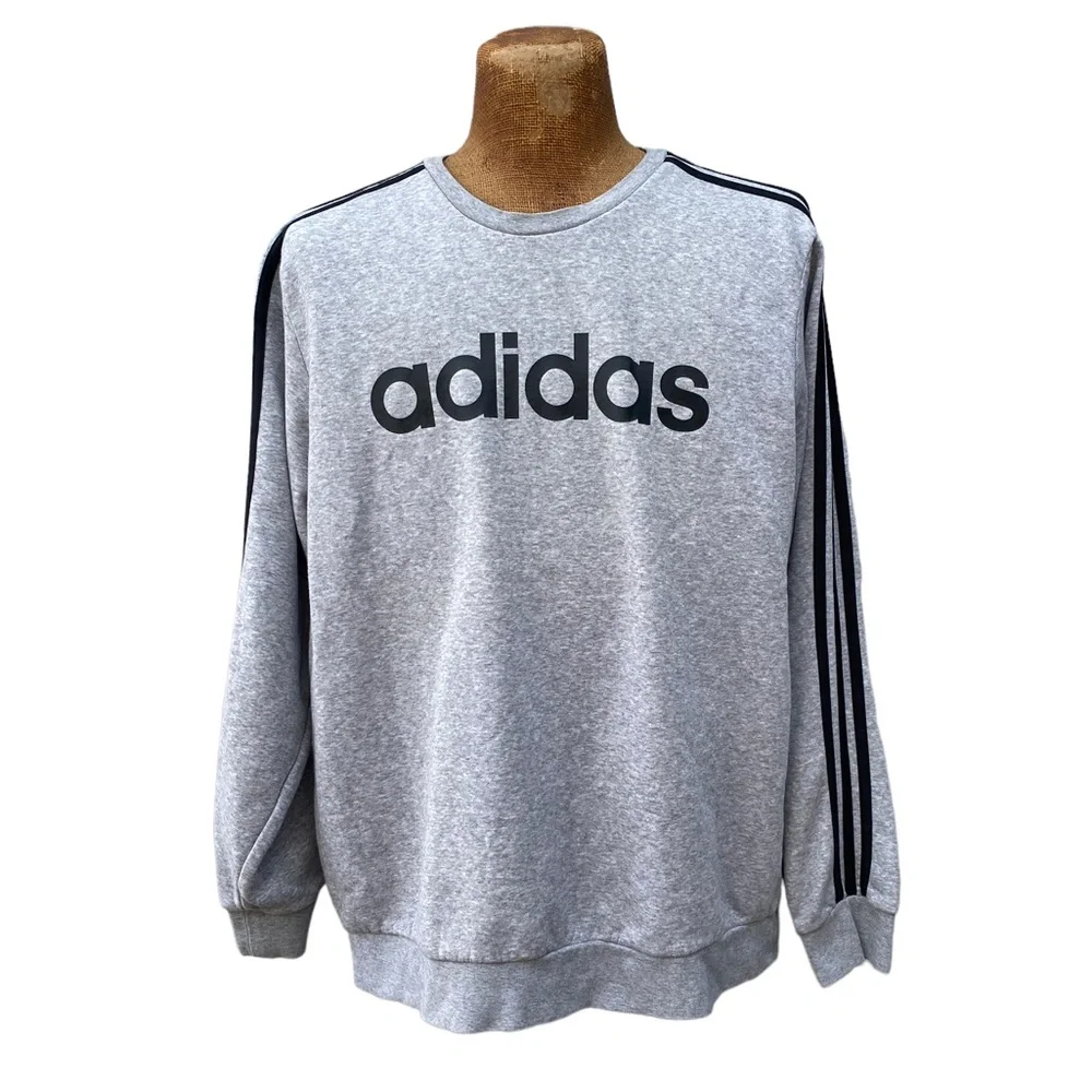 Adidas Men’s Essentials Three Stripes Fleece Crewneck Sweatshirt, Adidas Top